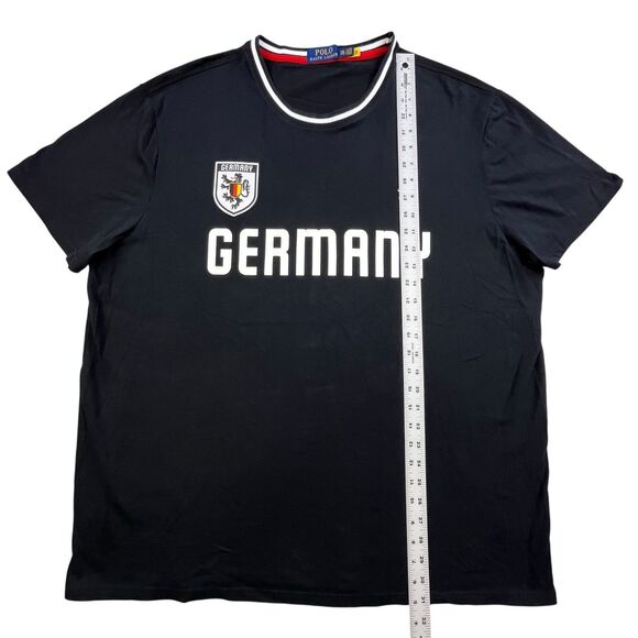 Polo Ralph Lauren Germany T-Shirt Adult 2XL Black World Cup Soccer Jersey Crest - Picture 8 of 8
